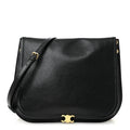 Shiny Lambskin Soft Triomphe Besace Bag Black