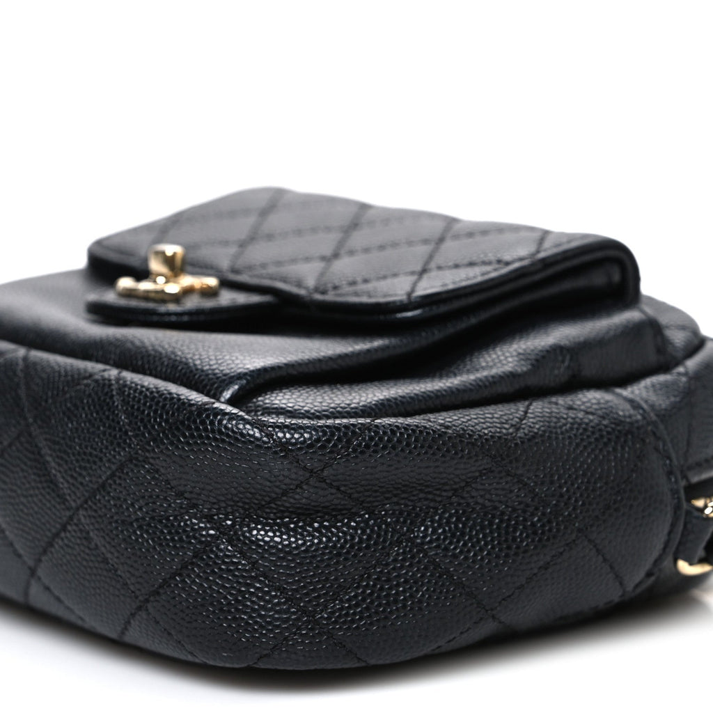 Caviar Quilted CC Day Camera Case Black
