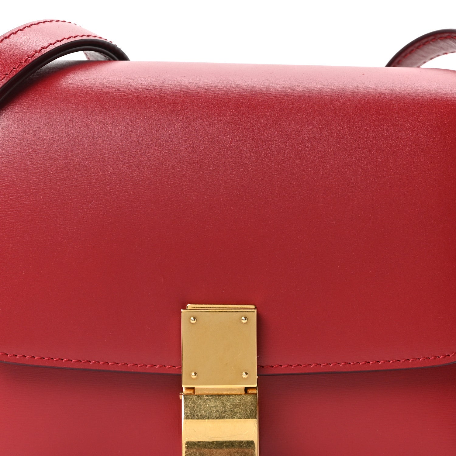 Box Calfskin Small Classic Box Flap Bag Red
