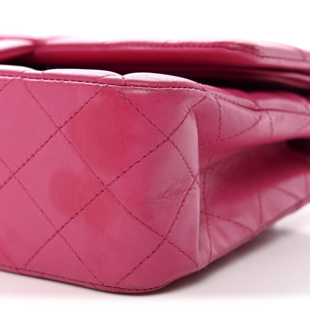 Lambskin Quilted Medium Double Flap Pink