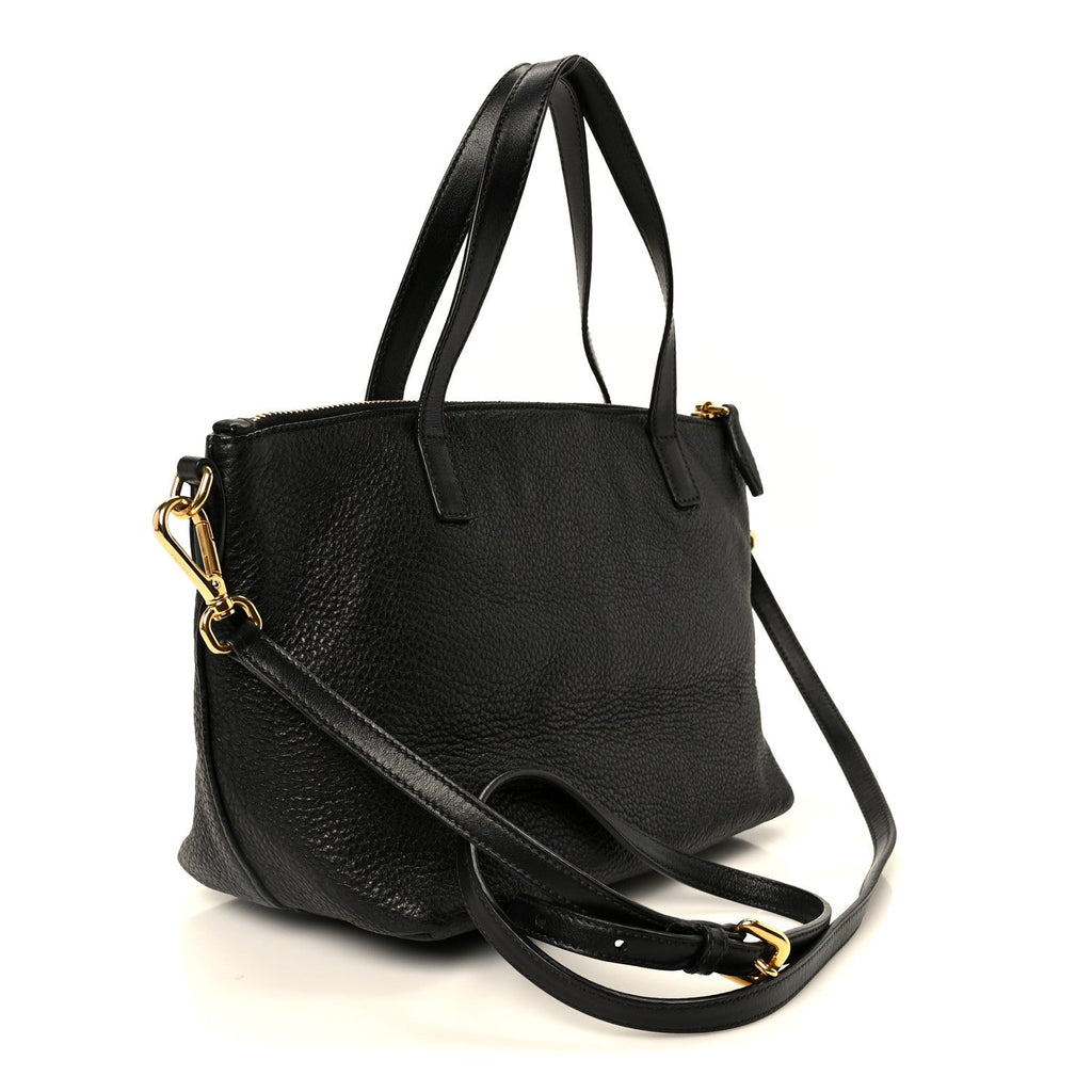 Vitello Daino Pocket Small Tote Black
