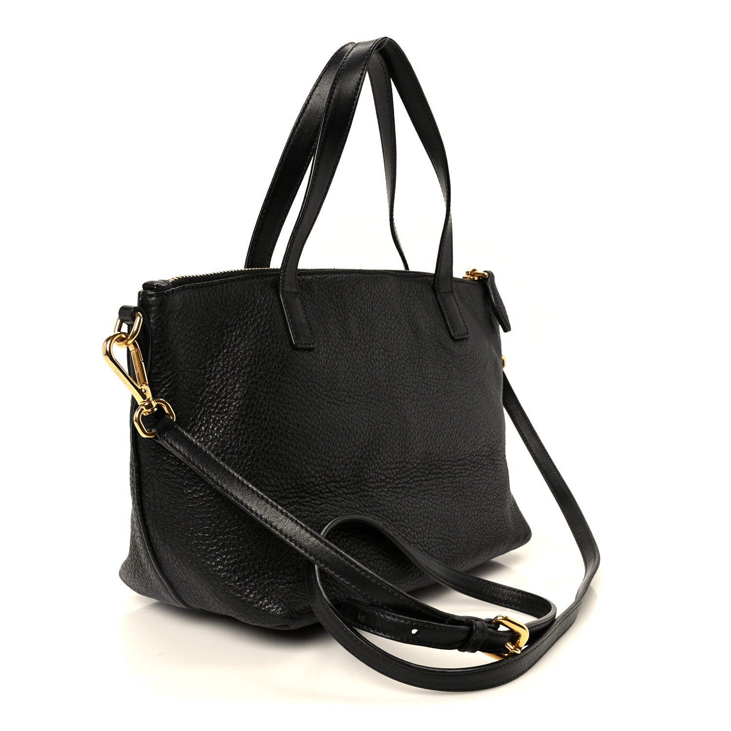 Vitello Daino Pocket Small Tote Black