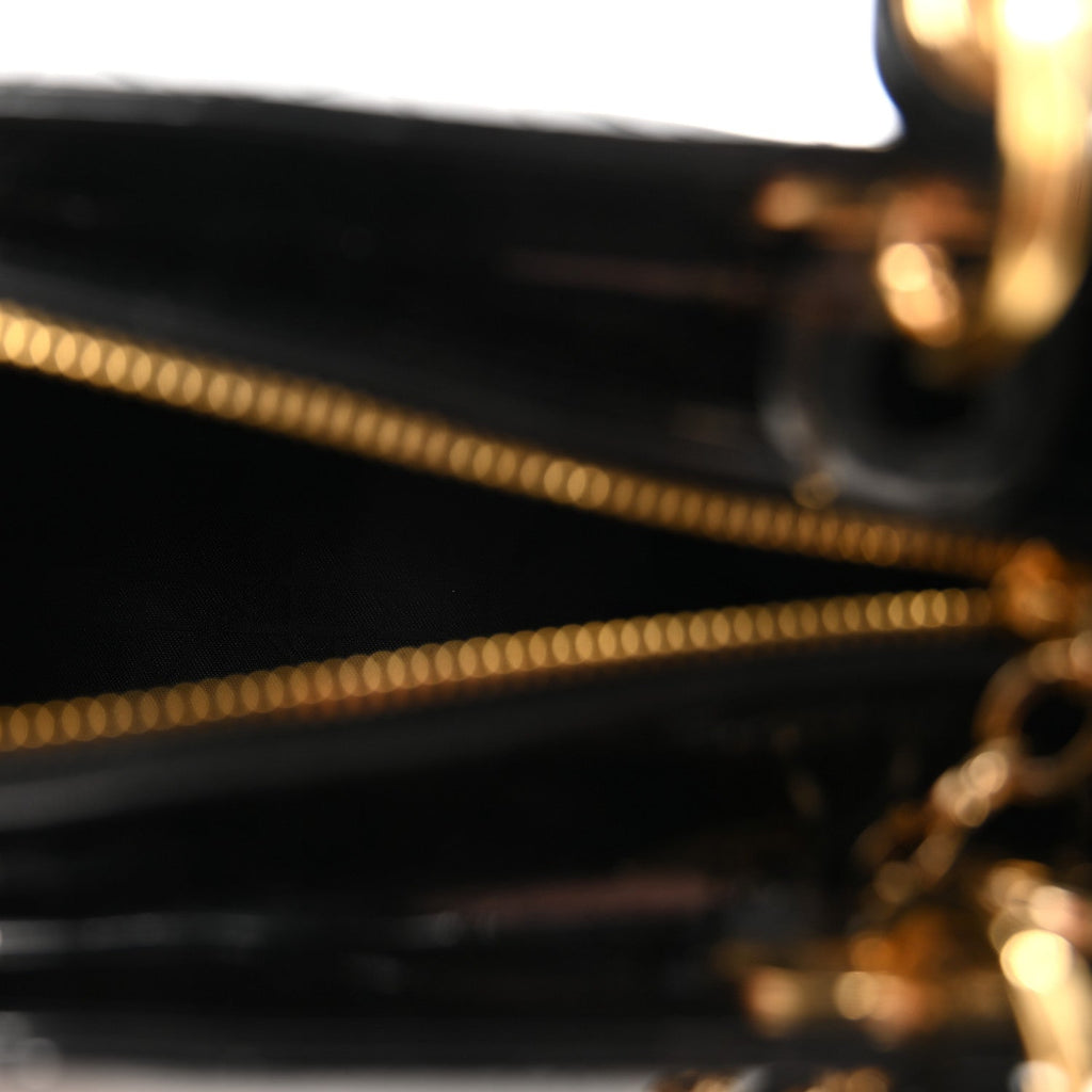 Patent Cannage Medium Lady Dior Black