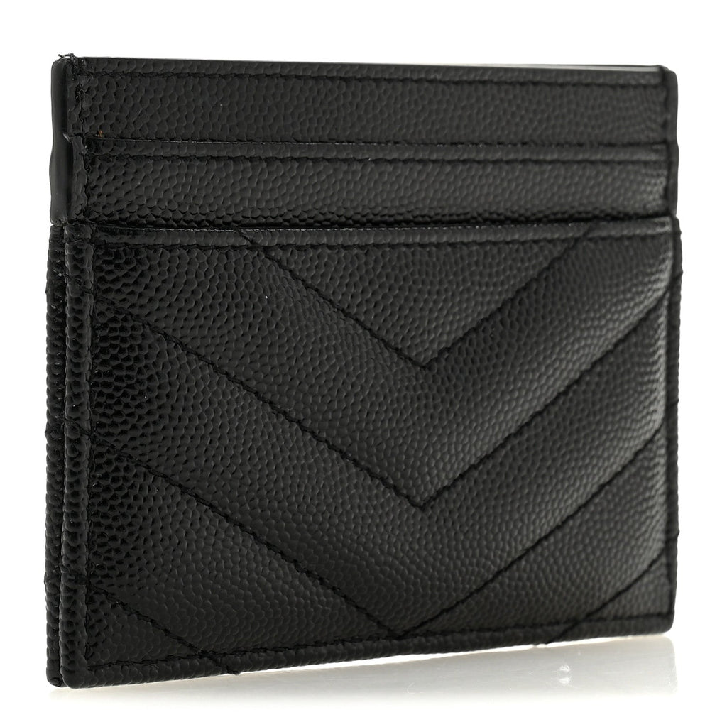 Grain De Poudre Matelasse Chevron Monogram Credit  Case Black