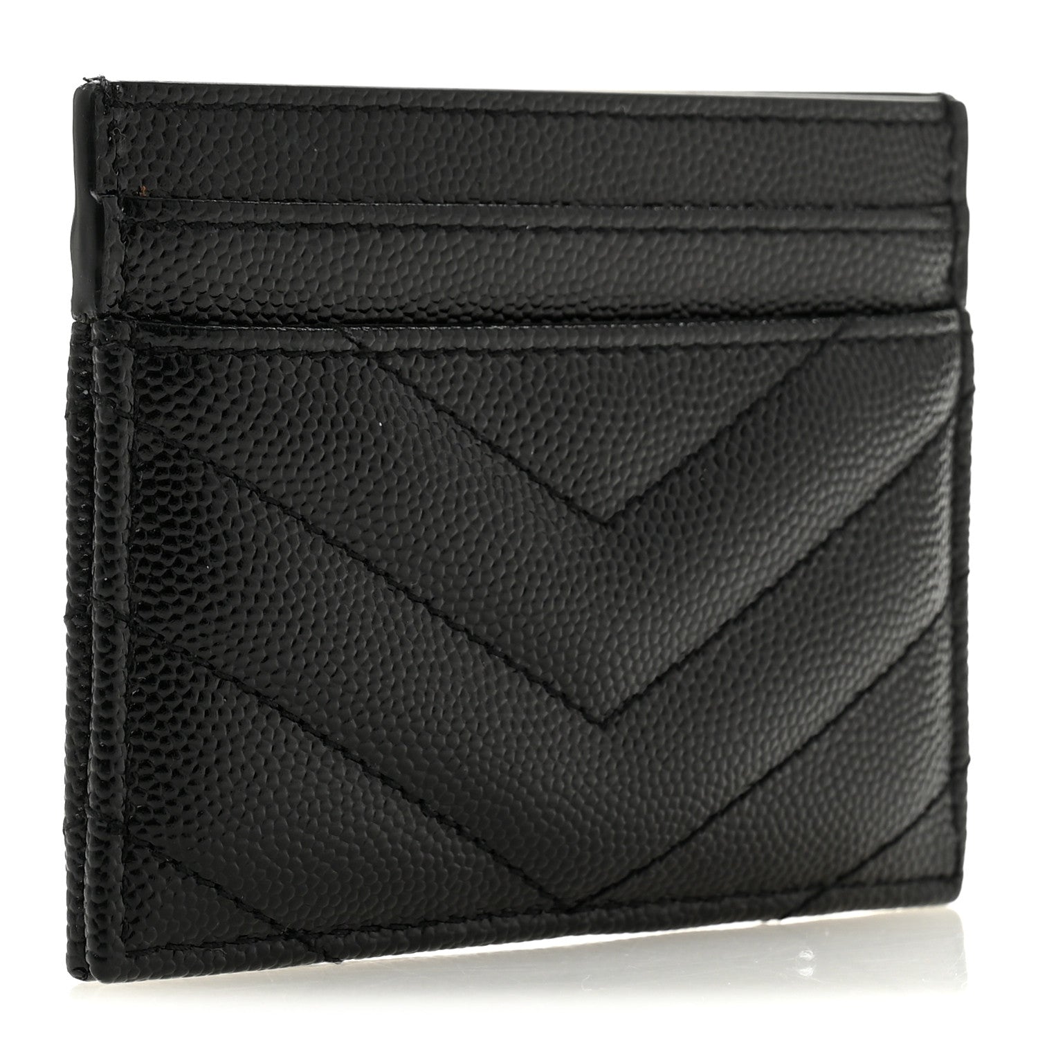 Grain De Poudre Matelasse Chevron Monogram Credit  Case Black