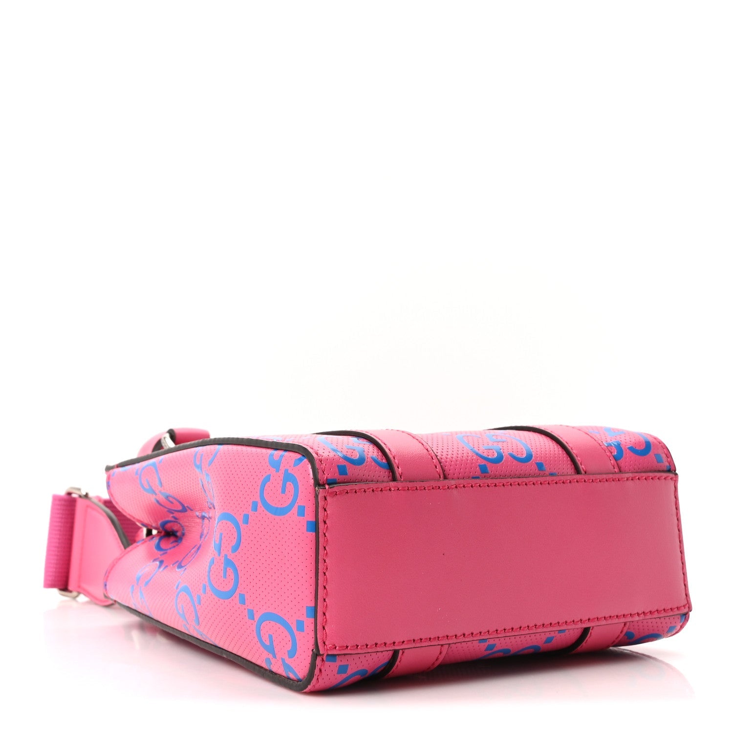 Calfskin GG Tennis Embossed Mini Tote Bag Modern Fuchsia Modern Blue