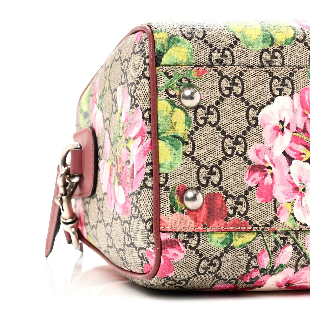 GG Supreme Monogram Blooms Small Boston Beige Multicolor Dry Rose