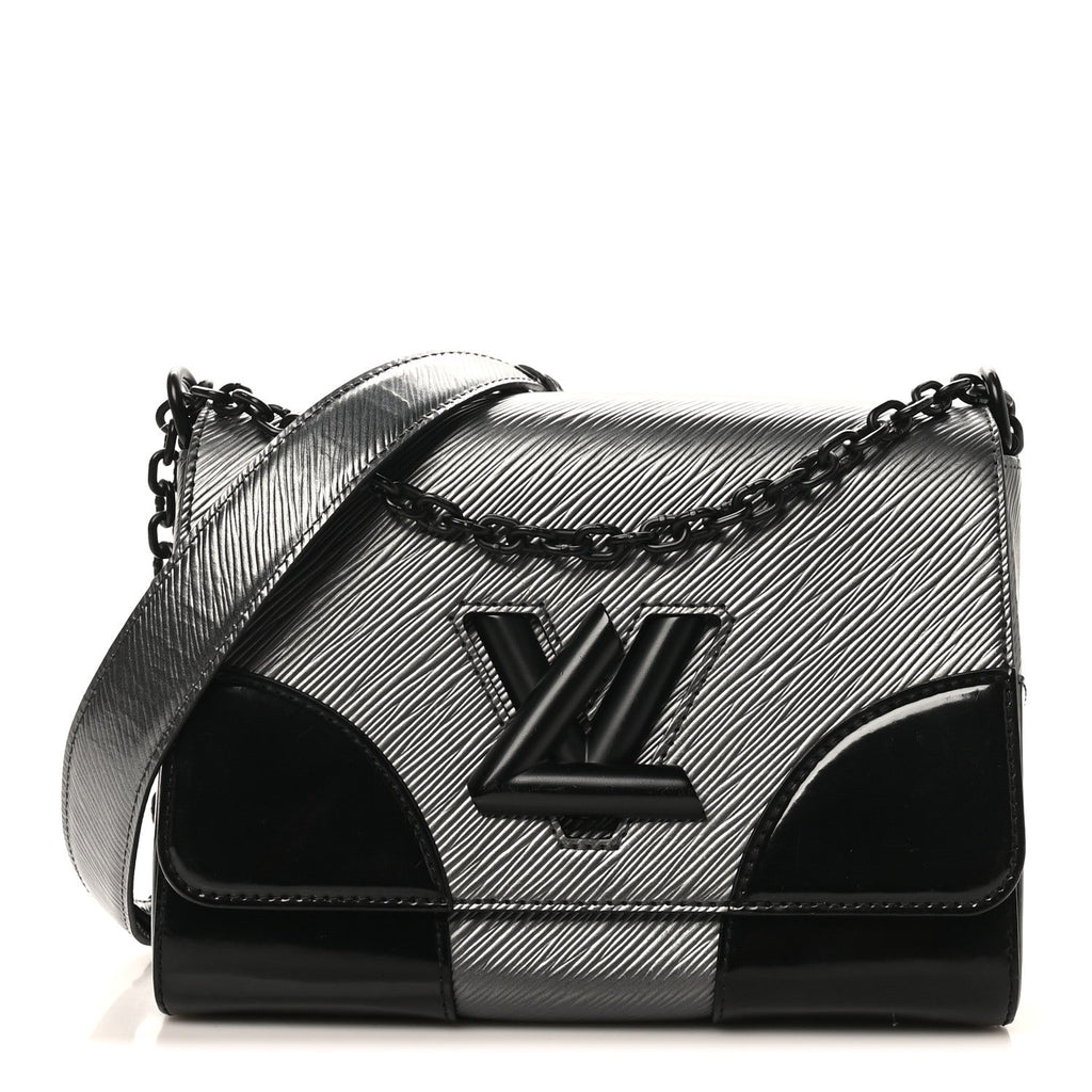 Epi Patent Twist Shoulder Bag MM Anthracite Nacre