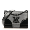 Epi Patent Twist Shoulder Bag MM Anthracite Nacre