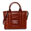 Croc Embossed Small The Tote Bag Spice Brown