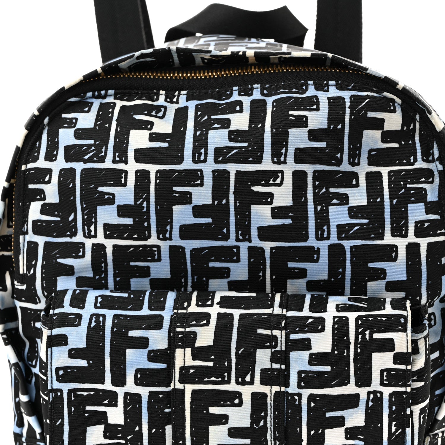 X JOSHUA VIDES Nylon FF Cloudy Pocket Backpack White Celeste Black