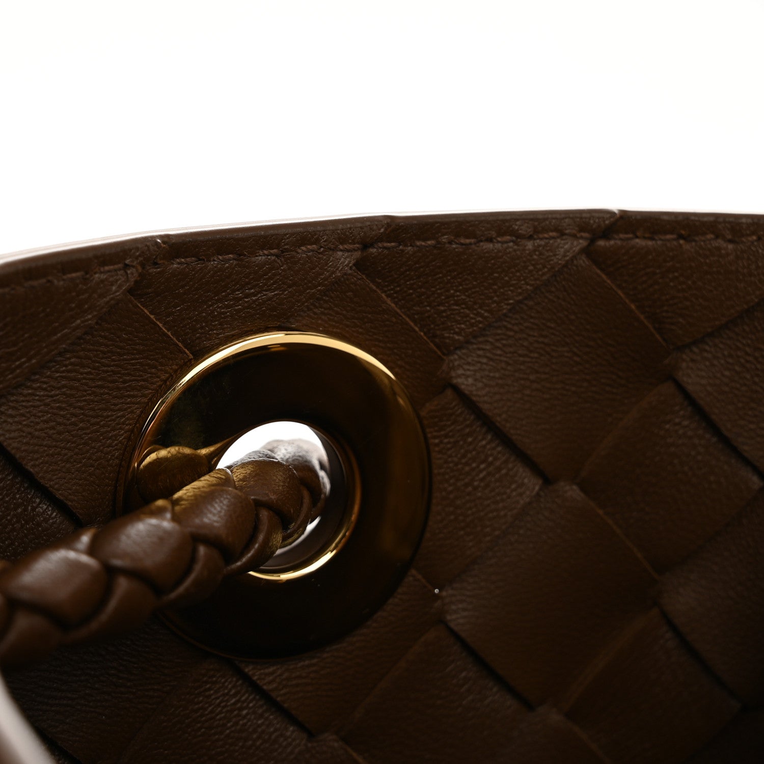 Nappa Intrecciato Small Andiamo Shoulder Bag Cognac