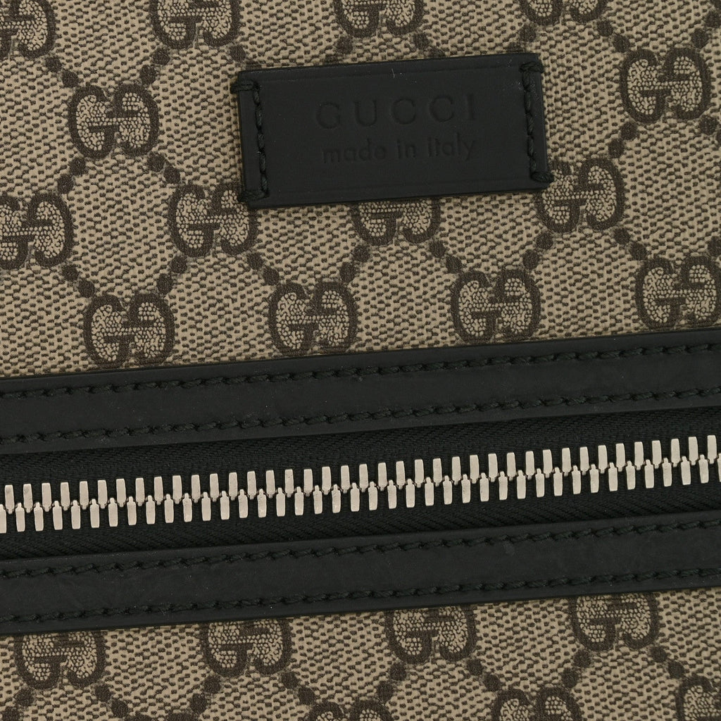 GG Supreme Monogram Flat Messenger Bag Beige Black New Acero