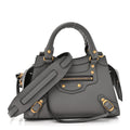 Grained Calfskin Neo Classic Gold Hardware Mini City Dark Grey