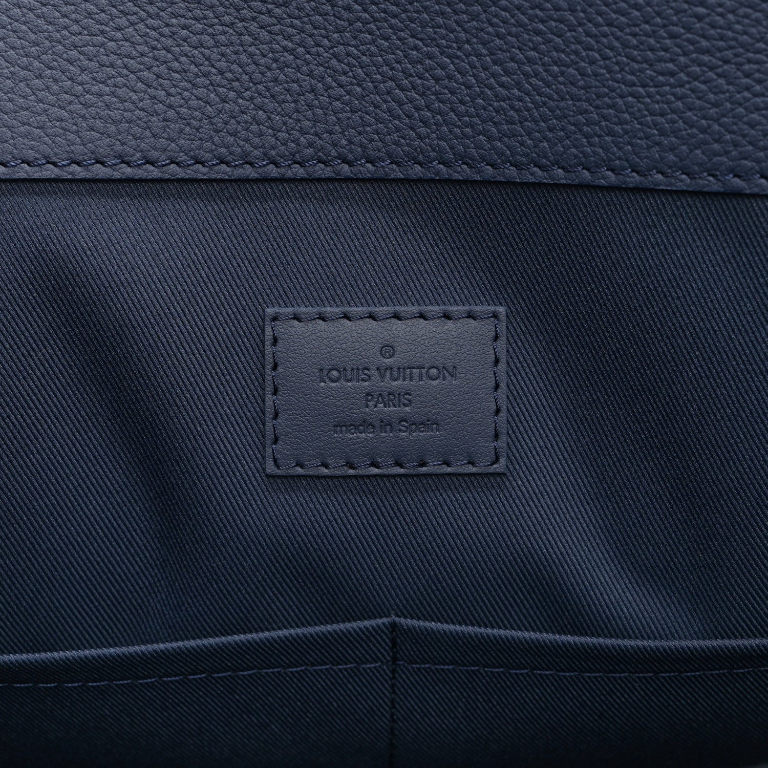 Grained Calfskin LV Aerogram Tote Navy