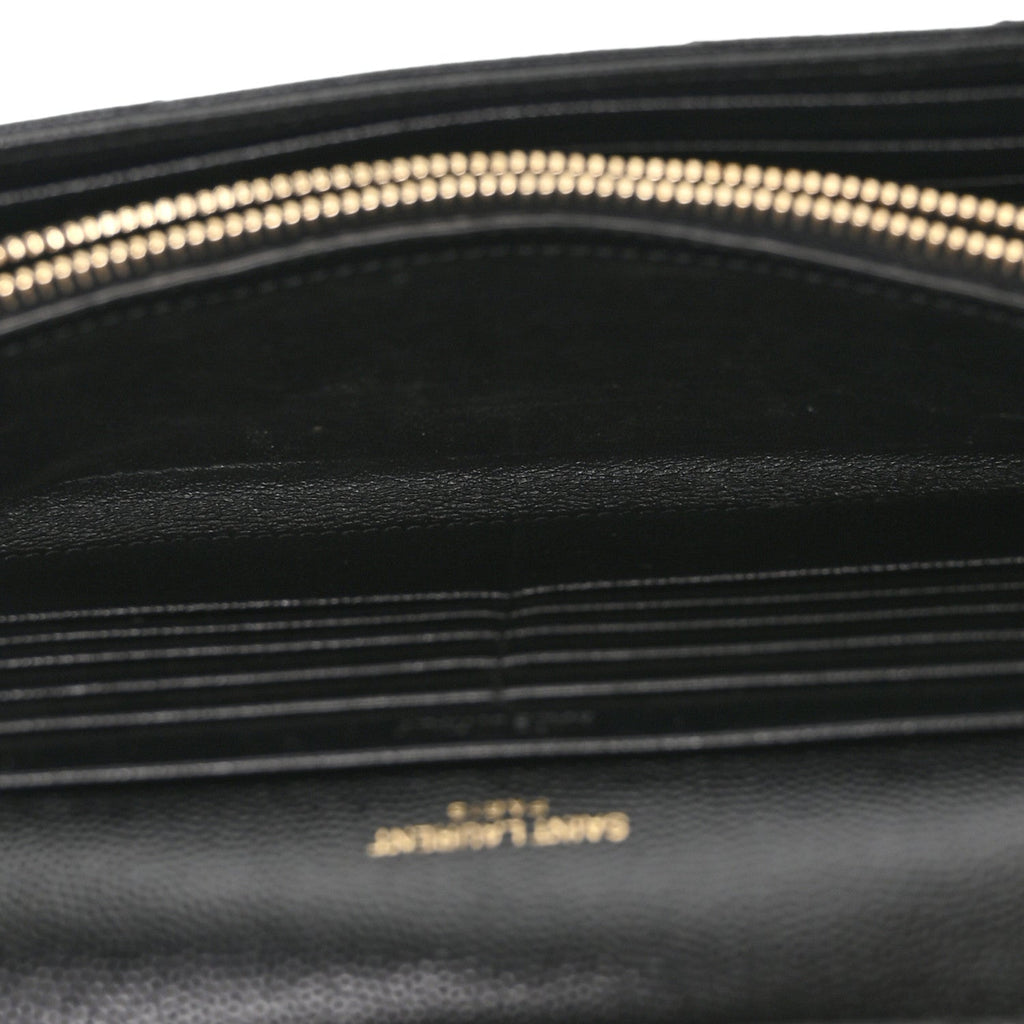 Grain De Poudre Matelasse Chevron Monogram Chain Wallet Black