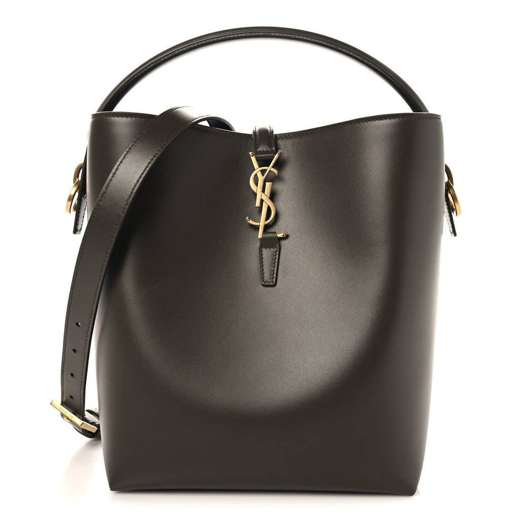 Shiny Calfskin Le 37 Bucket Bag Deep Musk