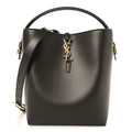 Shiny Calfskin Le 37 Bucket Bag Deep Musk