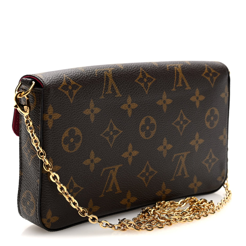 Monogram Pochette Felicie Chain Wallet Fuchsia