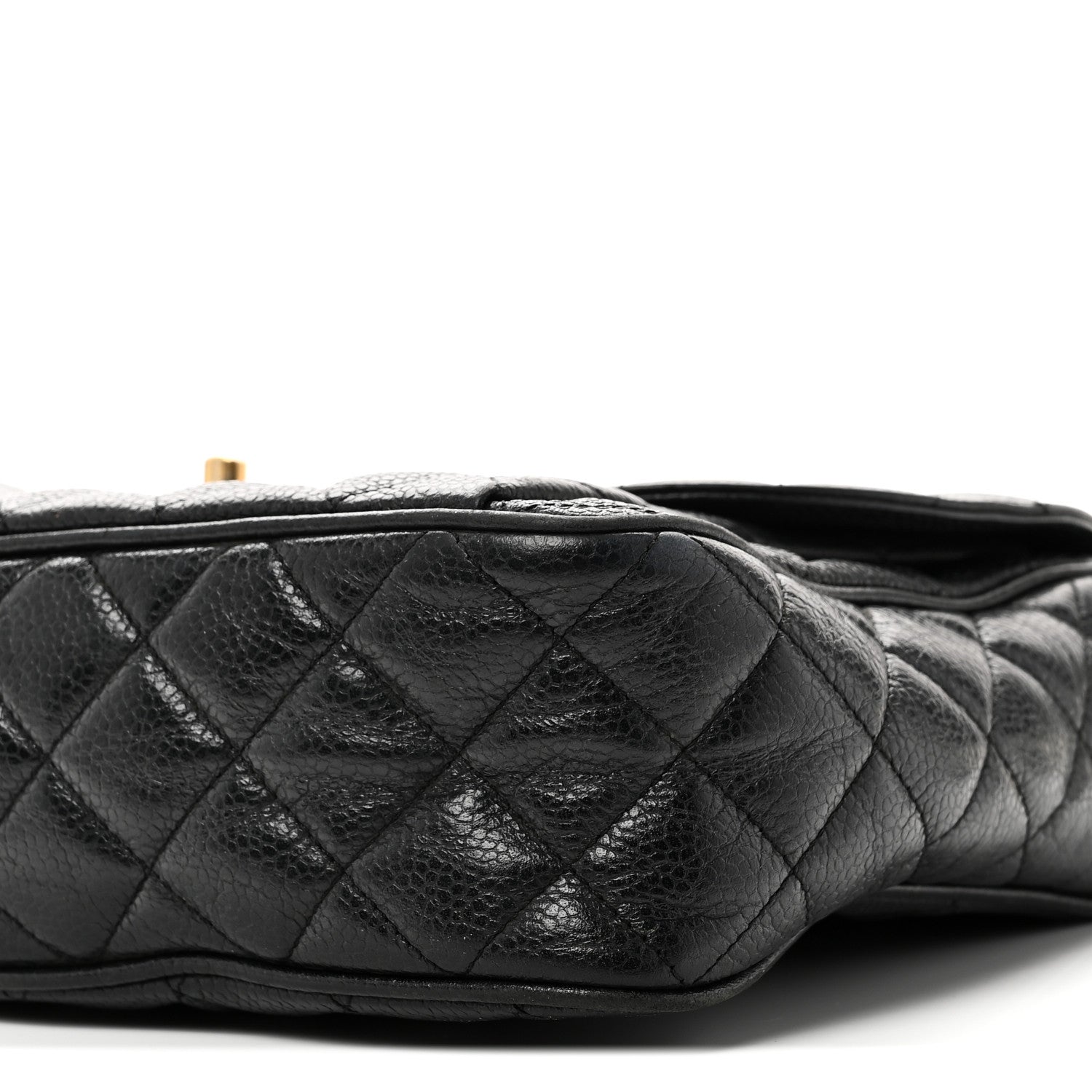 Caviar Quilted Flap Shoulder Bag Black