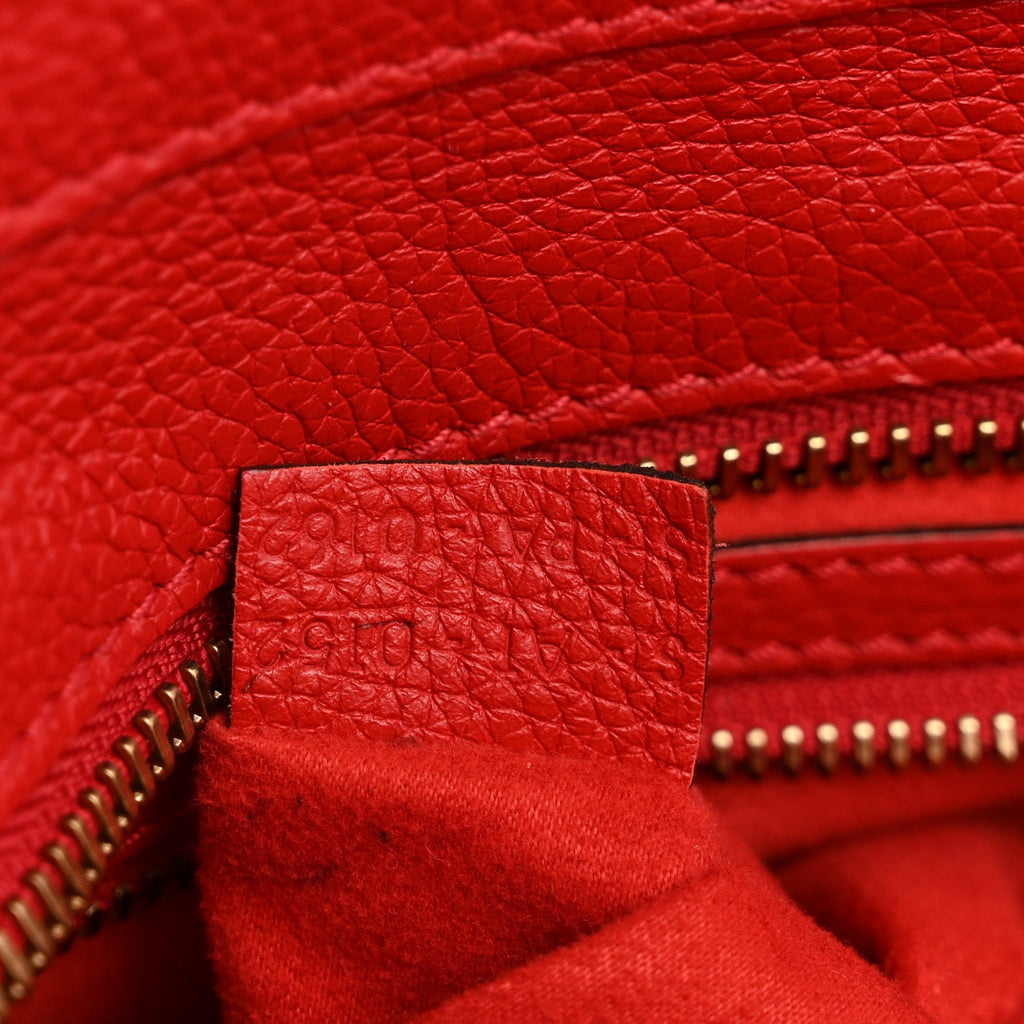 Drummed Calfskin Micro Luggage Red