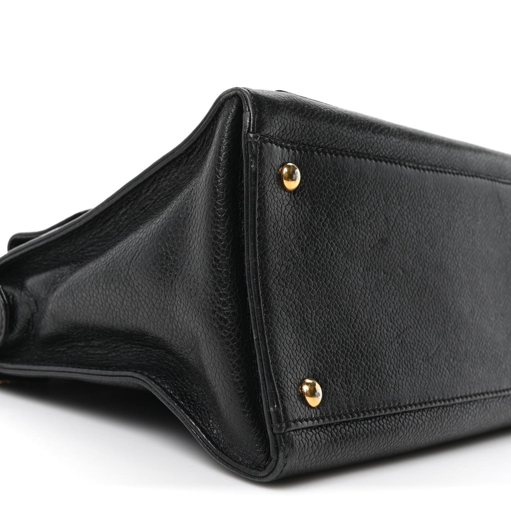 Caviar Flap Shoulder Bag Black