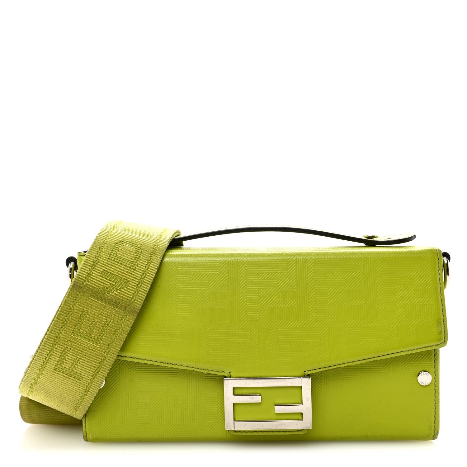 Vitello King FF Lines Embossed Baguette Soft Trunk Wasabi