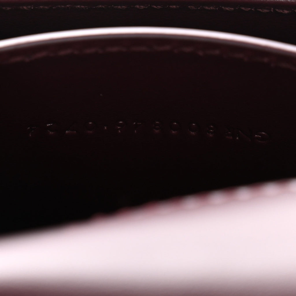 Patent Calfskin Mini Voltaire Top Handle Bag Dark Wine