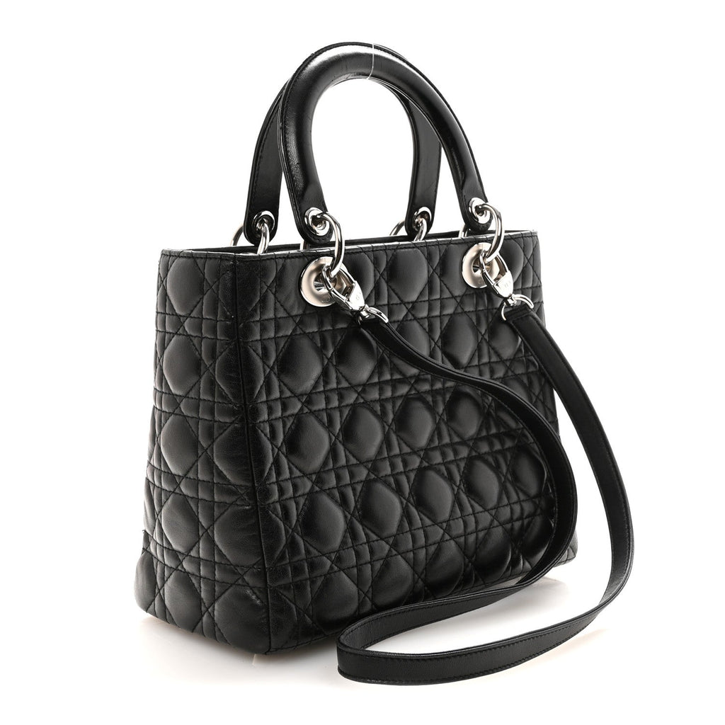 Lambskin Cannage Medium Lady Dior Black
