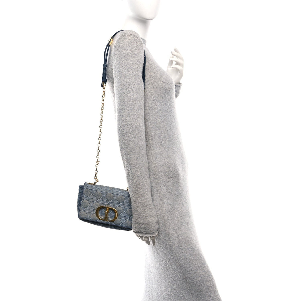 Denim Cannage Small Caro Bag Blue