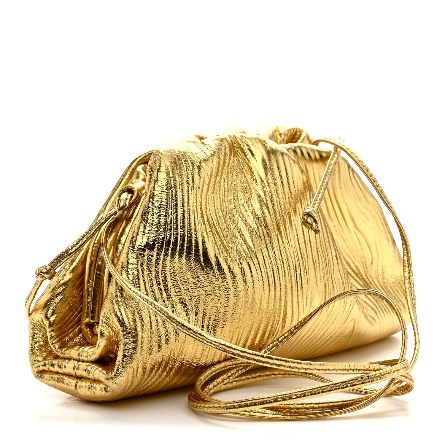Metallic Bark Calfskin The Mini Pouch Gold