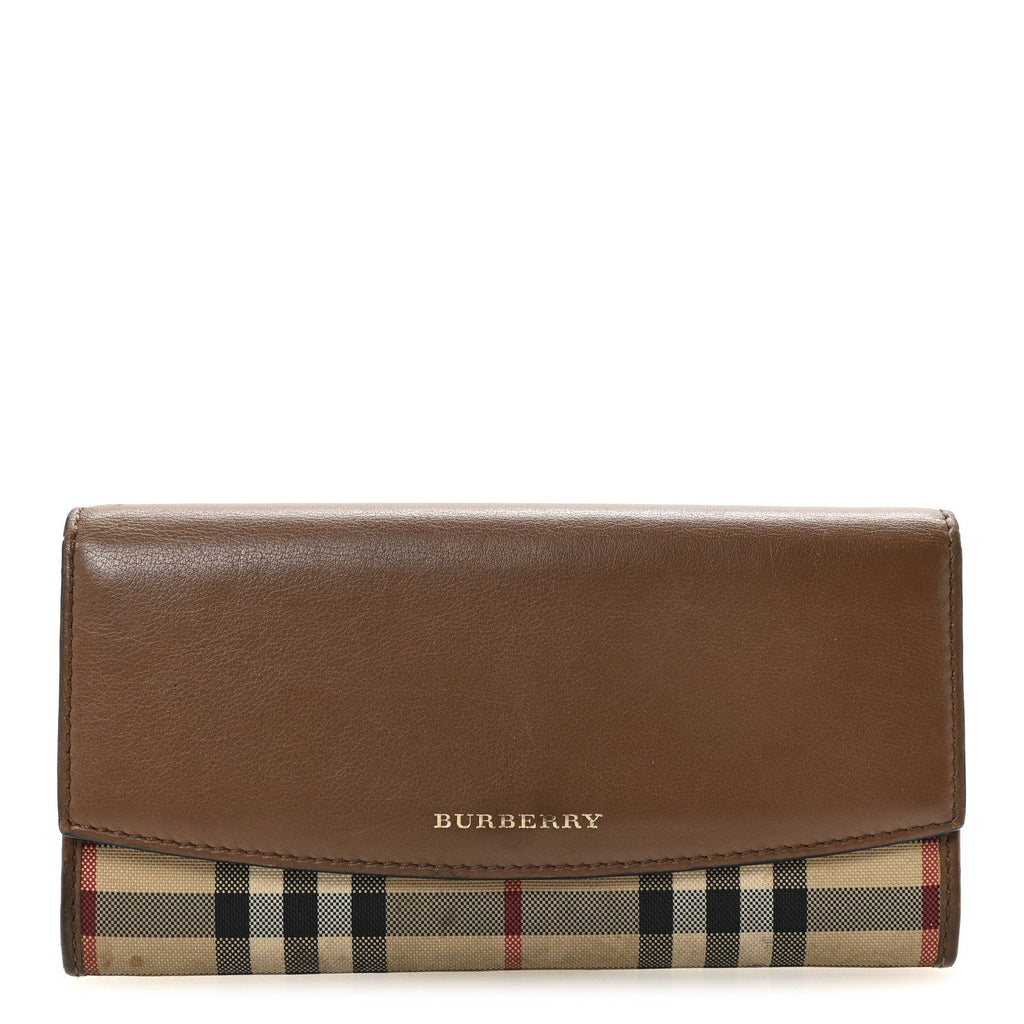 Calfskin Horseferry Check Porter Continental Wallet Tan