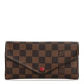 Damier Ebene Josephine Wallet Red