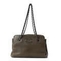 Washed Calfskin Diamond Stitch Hamptons Shopping Tote Green