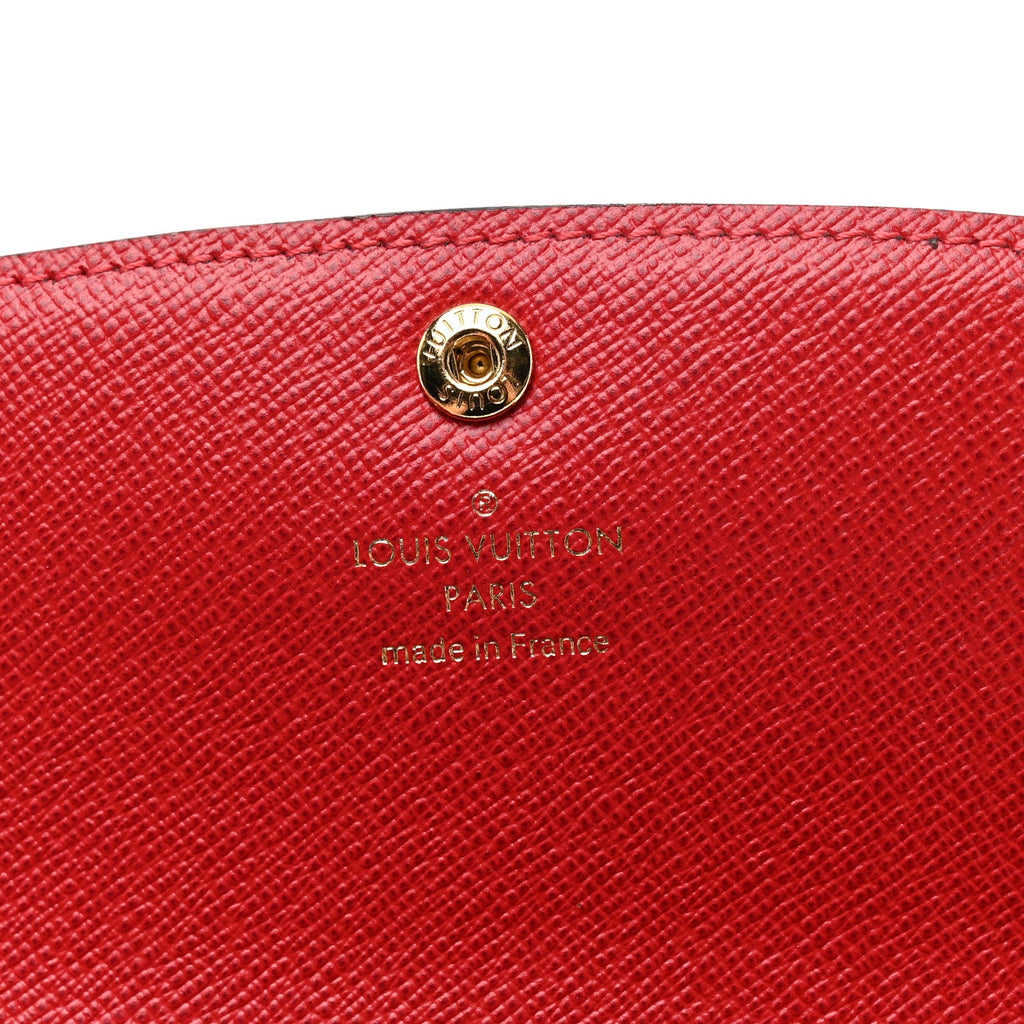 Damier Ebene Emilie Wallet Red