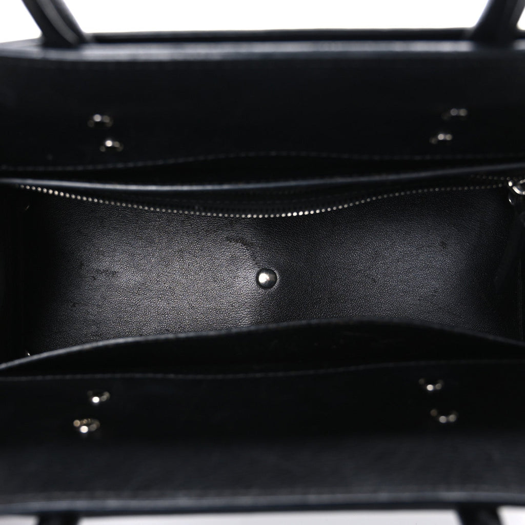Grained Calfskin Small Horizon Satchel Black
