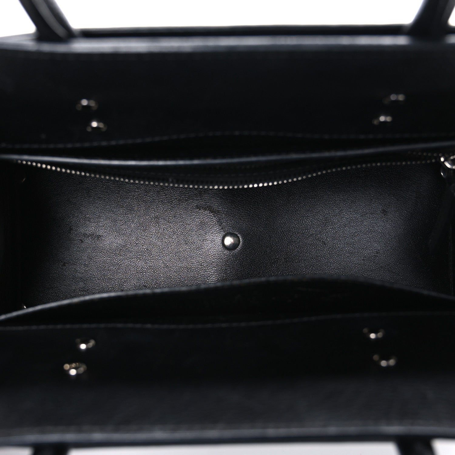 Grained Calfskin Small Horizon Satchel Black