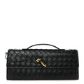 Nappa Intrecciato Long Andiamo Top Handle Clutch Black