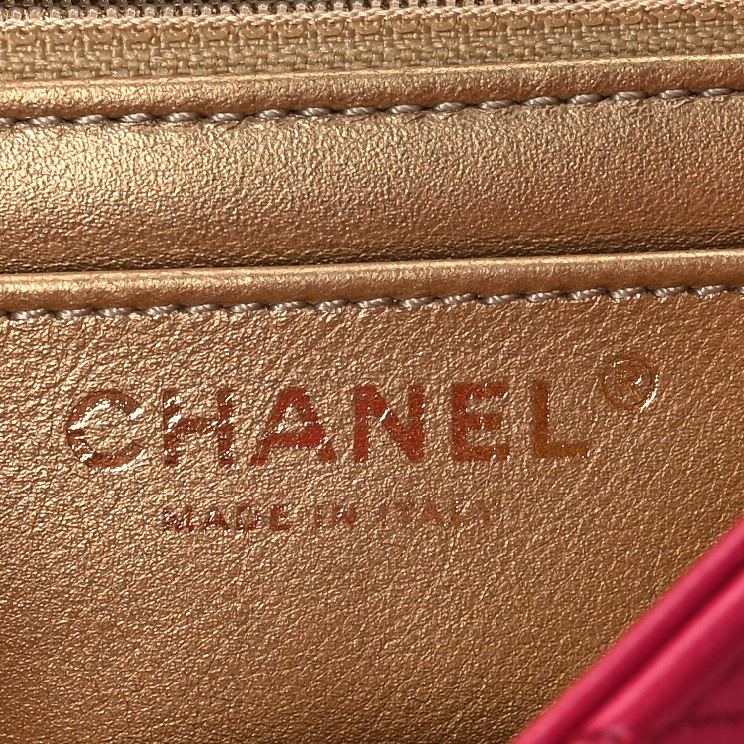 Lambskin Quilted Mini Rectangular Pearl Crush Flap Fuchsia