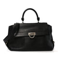 Calfskin Large Sofia Shoulder Bag Black