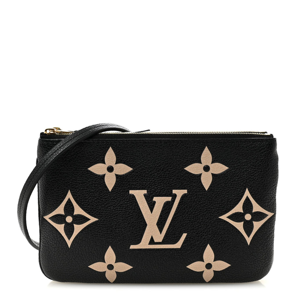 Empreinte Monogram Giant Double Zip Pochette Black Cream
