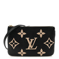 Empreinte Monogram Giant Double Zip Pochette Black Cream