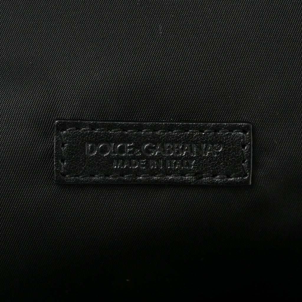 Calfskin Coated Canvas Vulcano Backpack Black