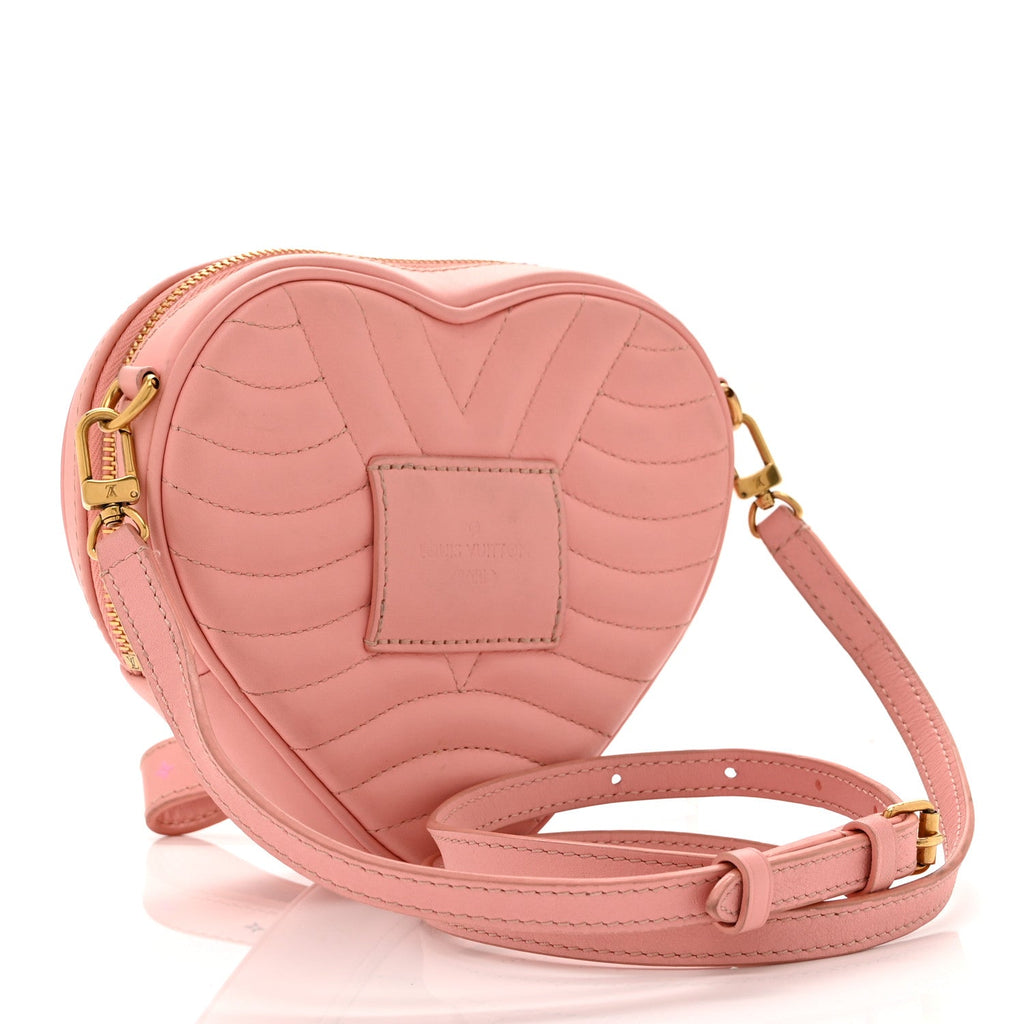 Calfskin Embellished New Wave Love Lock Heart Bag Rose Pomettes