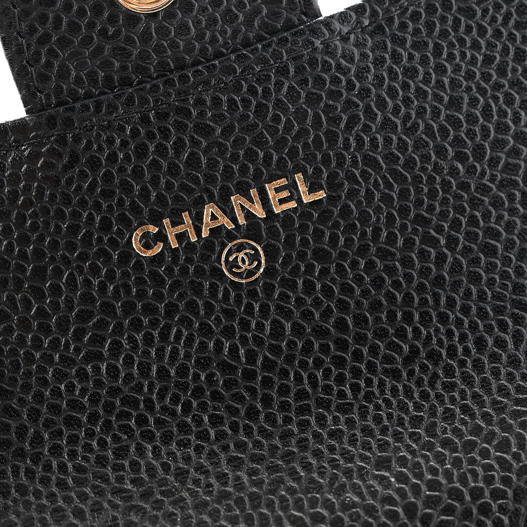 Caviar Quilted Flap  Holder Black
