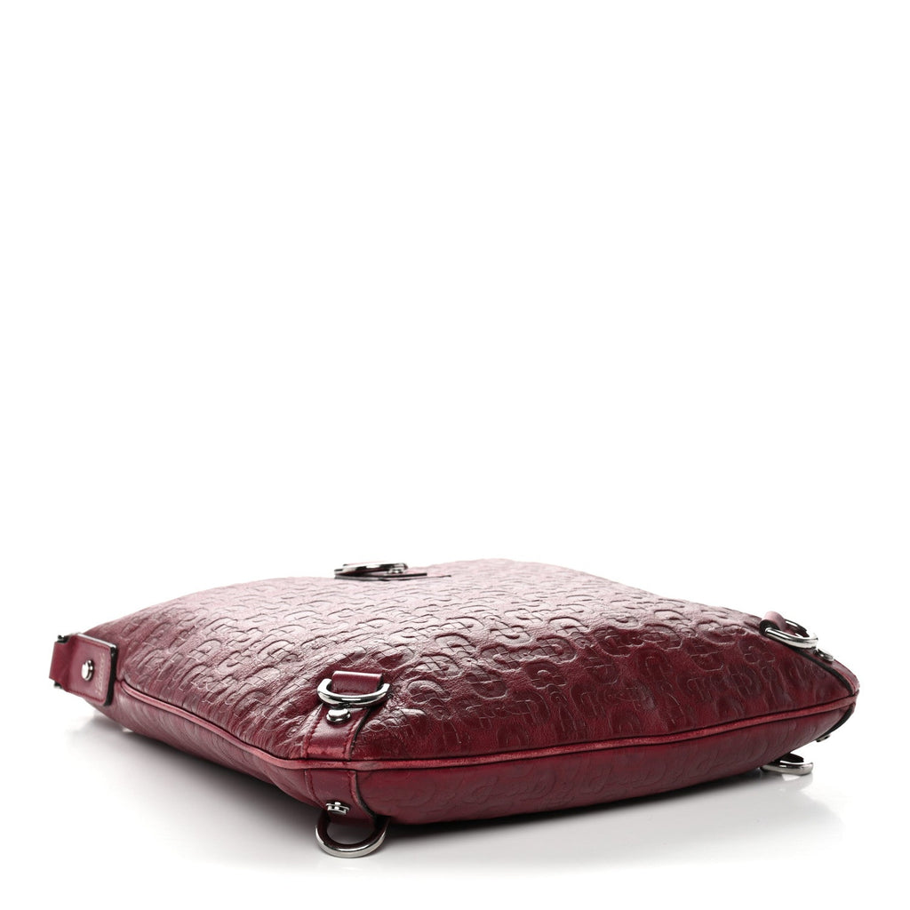 Calfskin Horsebit Embossed Abbey Messenger Red