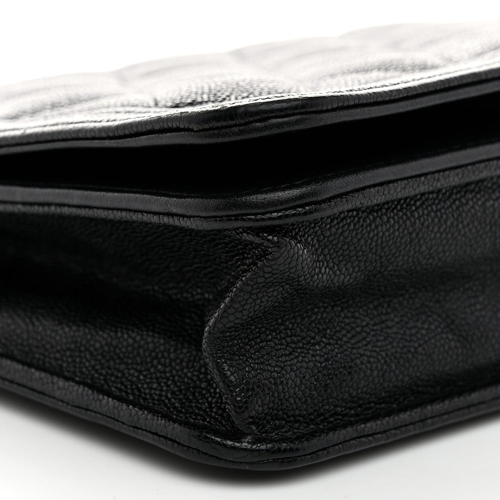 Caviar Quilted Boy Wallet On Chain WOC Black