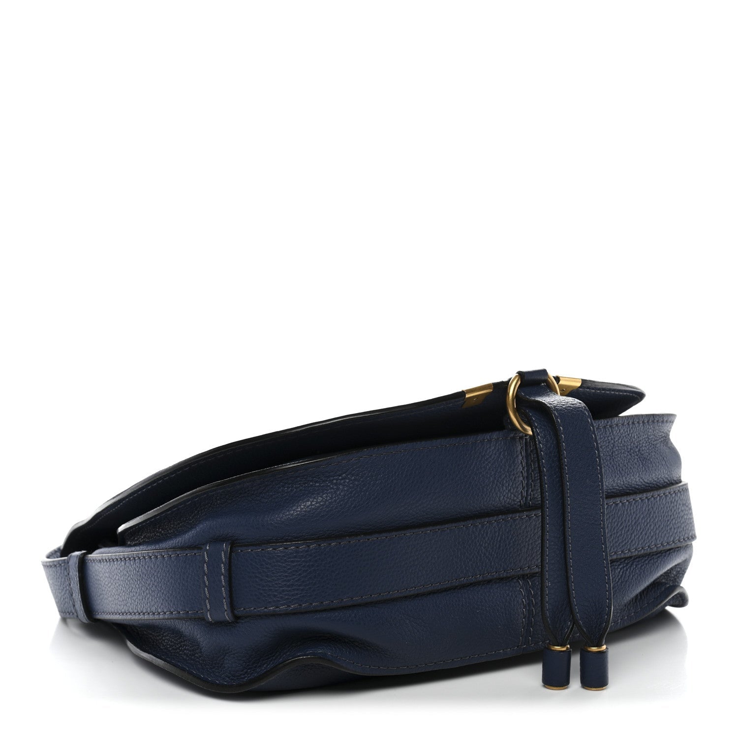 Calfskin Medium Marcie Round Crossbody Bag Navy