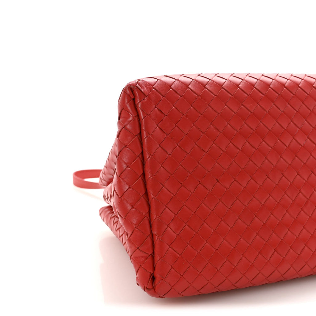 Nappa Intrecciato Small Roma Tote Red