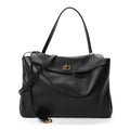 Natural Smooth Calfskin Medium Rodeo Top Handle Handbag Black
